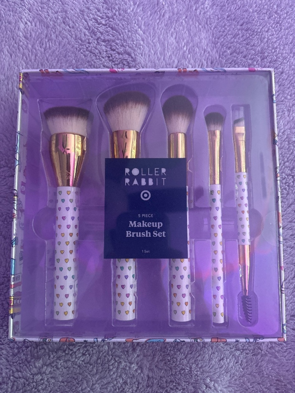 Roller rabbit - 5 piece makeup brush set